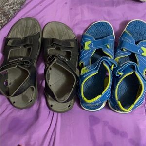 New Columbia & Timberland sandals big boys size-7